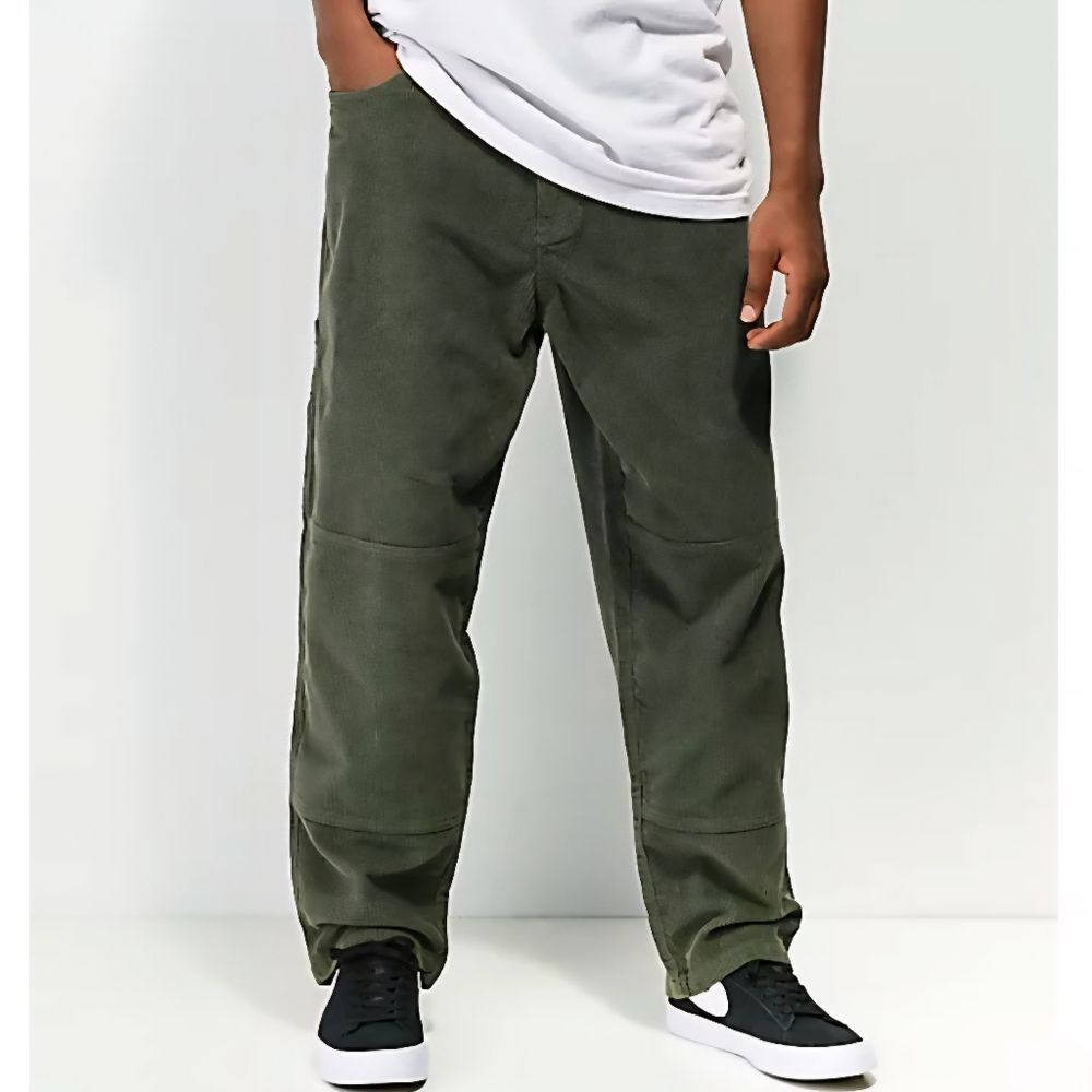 Monet Skateboards | Clipper Olive Dark Green Corduroy Skate Pants, Mens 30